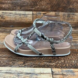 NWT A New Day Reptile Print Strappy Flat Ankle Strap Thong Sandals Shoes 7.5